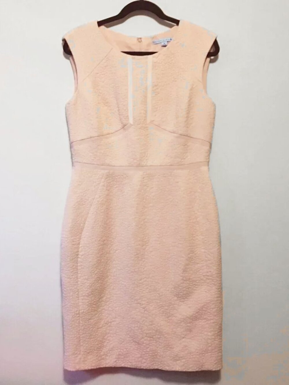Jackie Kennedy Seashell Pink 60s Inspired Quilted Mini Dress - Size 10
